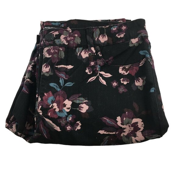 BANDOLINO AMY BLACK FLORAL PRINT MODERN STRAIGHT LEG STRETCH JEANS WOMENS SIZE 1 - Picture 3 of 4